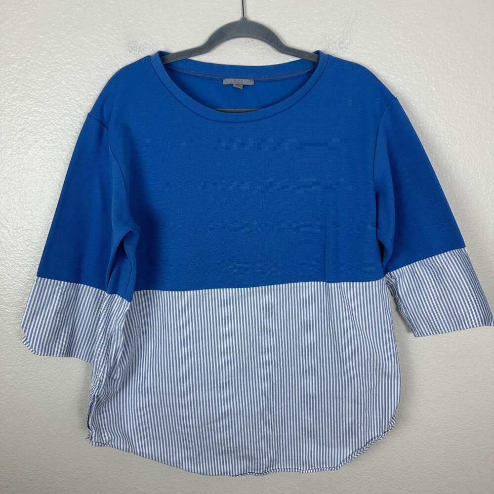 Cos Mixed Media Lightweight Sweater M Coastal Preppy Minimalist Stripe Nautical